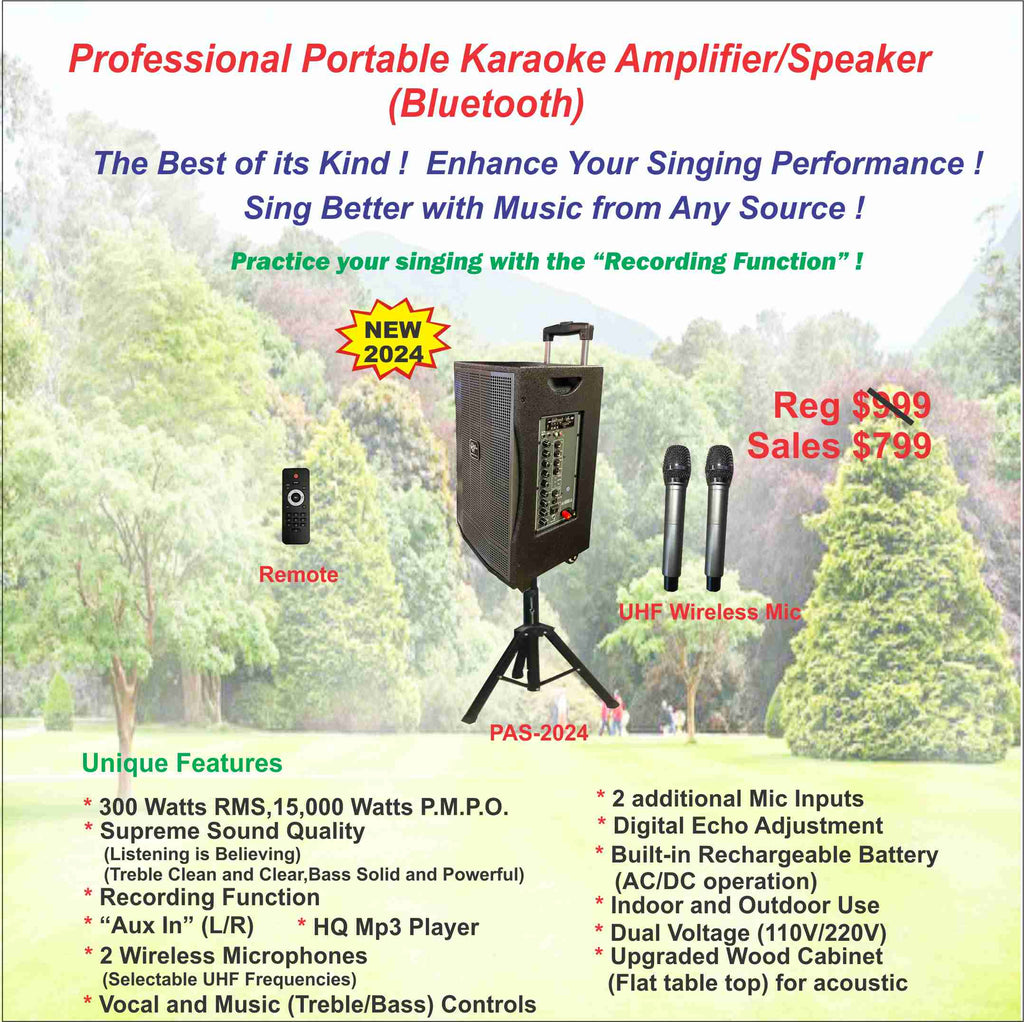 Portable Karaoke Amplifier/Speaker--PAS-2024