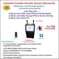 Complete Portable Karaoke System(Bluetooth)--PSSK (L)-2023