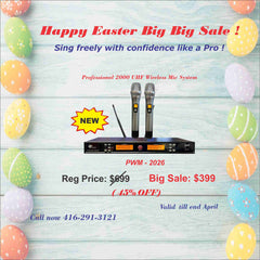 Pro. 2000 UHF Frequencies Wireless Mic System (PWM-2026)